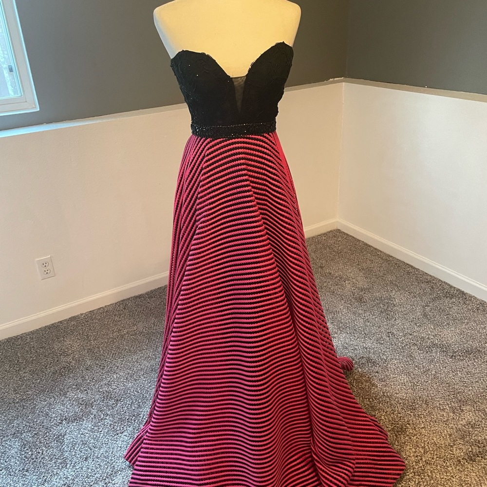 Hot pink and black dress